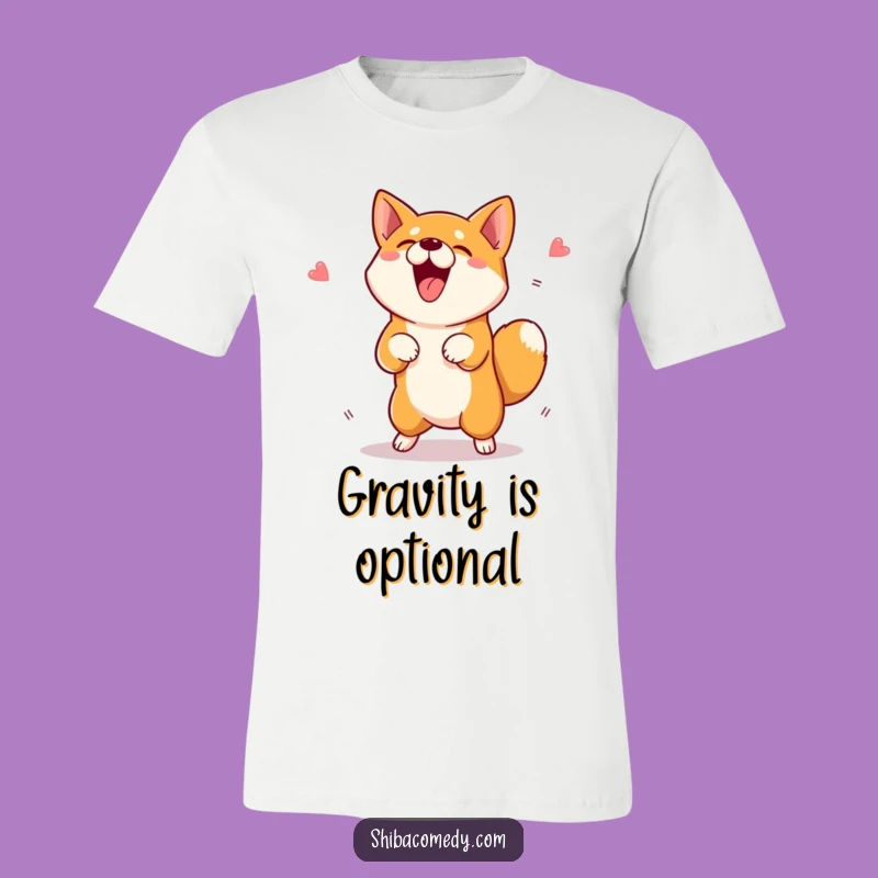 Funny Jumping Shiba Inu Treat T-Shirt: Energetic Dog Tee, Humorous Gift
