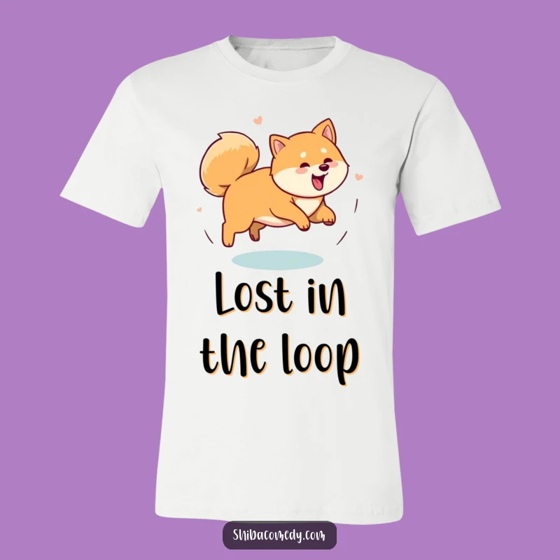 Funny Shiba Inu Tail Chase T-Shirt: Wear the Silly Fun
