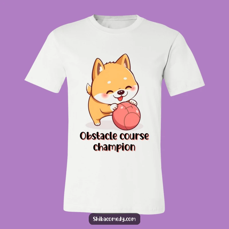Funny Shiba Inu Rolling Ball T-Shirt - Hilarious and Playful Dog Tee