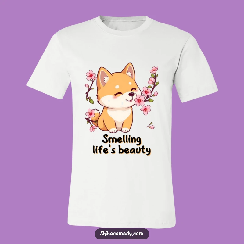 Funny Shiba Inu Cherry Blossom T-Shirt, Peaceful Style, Great Funny Gift Idea