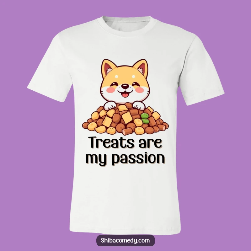 Funny Shiba Inu Treat T-Shirt: Hilarious Doggy Design for Canine Lovers!