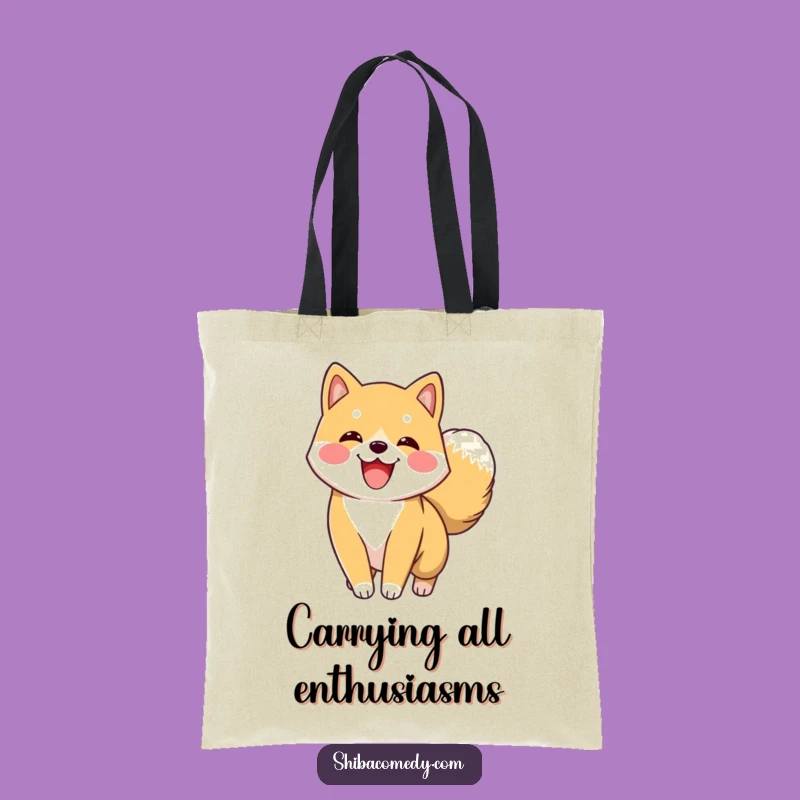 Funny Shiba Inu Tail Wag Tote Bag: Carry Your Essentials with Hilarious Doggy Style!