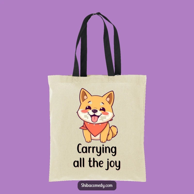 Funny Smiling Shiba Inu Bandana Tote Bag: Carry Your Joy