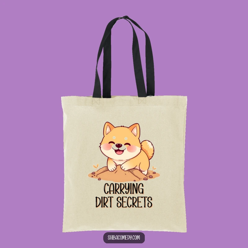 Funny Shiba Inu Digging Tote Bag: Smiling Dog Bag, Perfect Shopping Accessory Gift