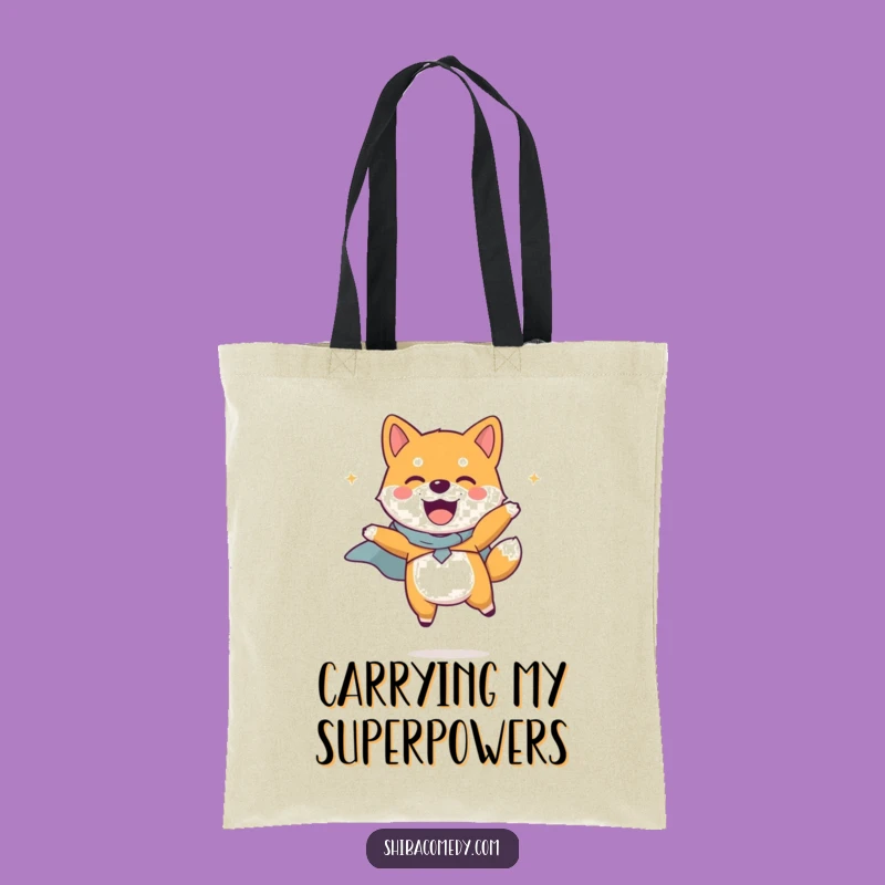 Funny Shiba Inu Cape Tote Bag: Carry Your Heroic Journey