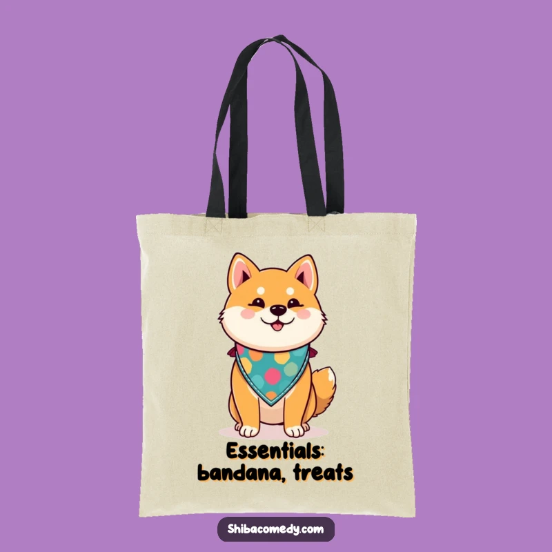 Funny Durable Shiba Inu Tote Bag - Proud Dog with Bandana Shopping Bag