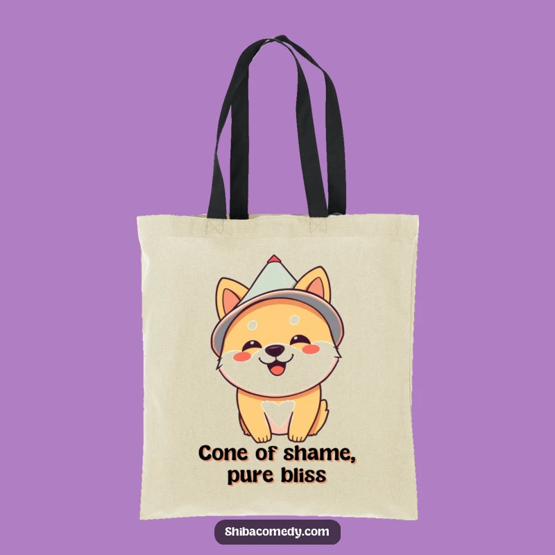Funny Cone Hat Shiba Inu Tote Bag - Stylish and Hilarious Dog Owner Accessory