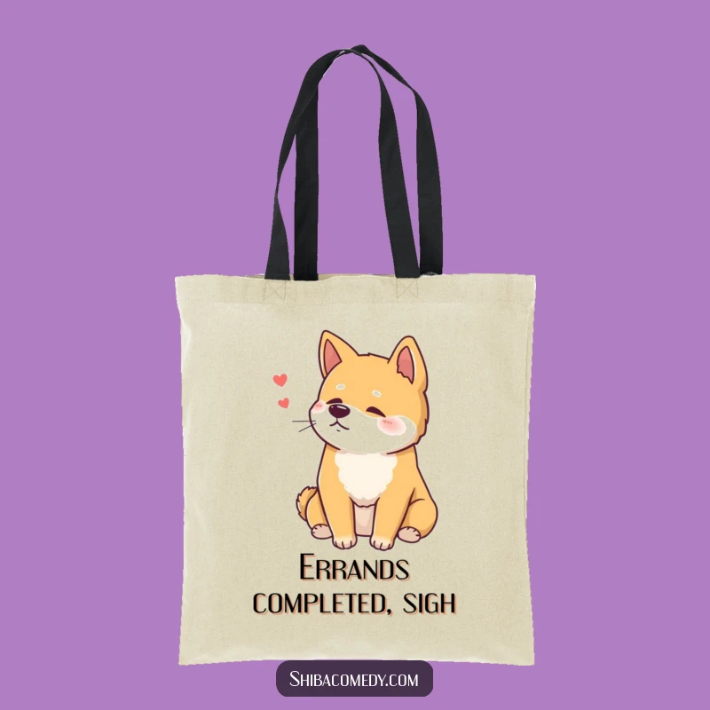 Funny Content Shiba Inu Sigh Tote Bag: Spacious Relaxed Dog Carry-All Gift