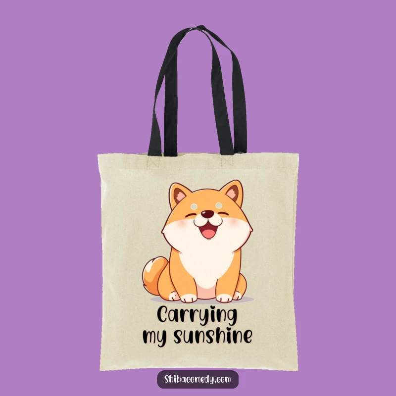 Funny Content Shiba Inu Tote Bag: Sunny Pup Style, a Practical Funny Gift