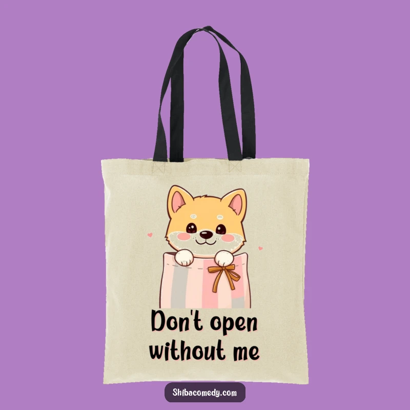 Funny Curious Shiba Inu Gift Bag Tote - Playful Surprise Carryall Gift!