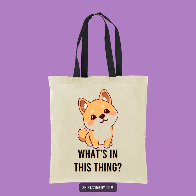 Funny Curious Shiba Inu Head Tilt Tote Bag: Carry Your Laughs