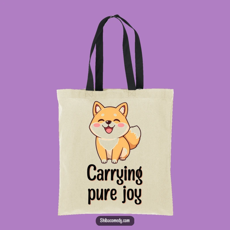 Funny Happy Shiba Inu Tote Bag: Carry Your Dog's Smile