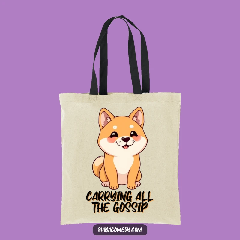 Funny Listening Shiba Inu Tote Bag: Durable Dog Bag, Ideal Funny Gift for Pet Owners