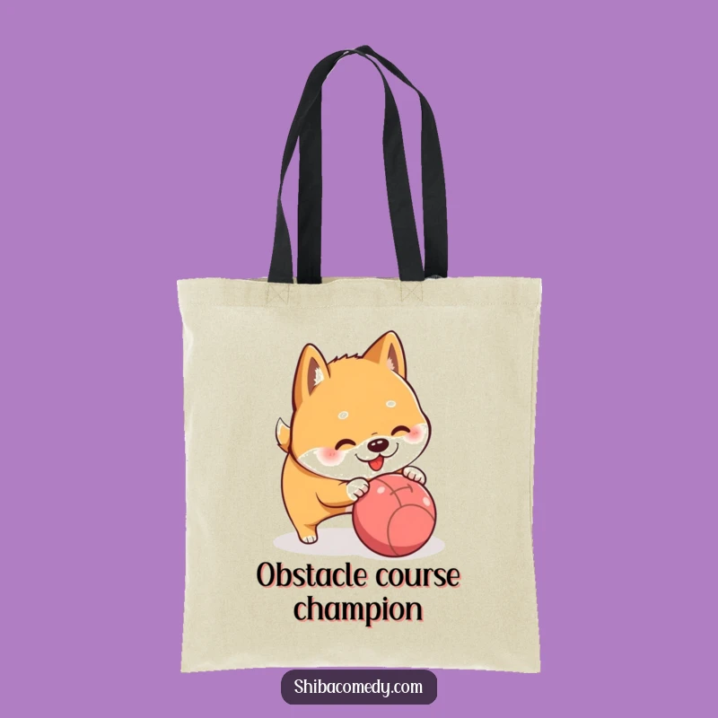 Funny Shiba Inu Rolling Ball Tote Bag - Stylish and Hilarious Accessory