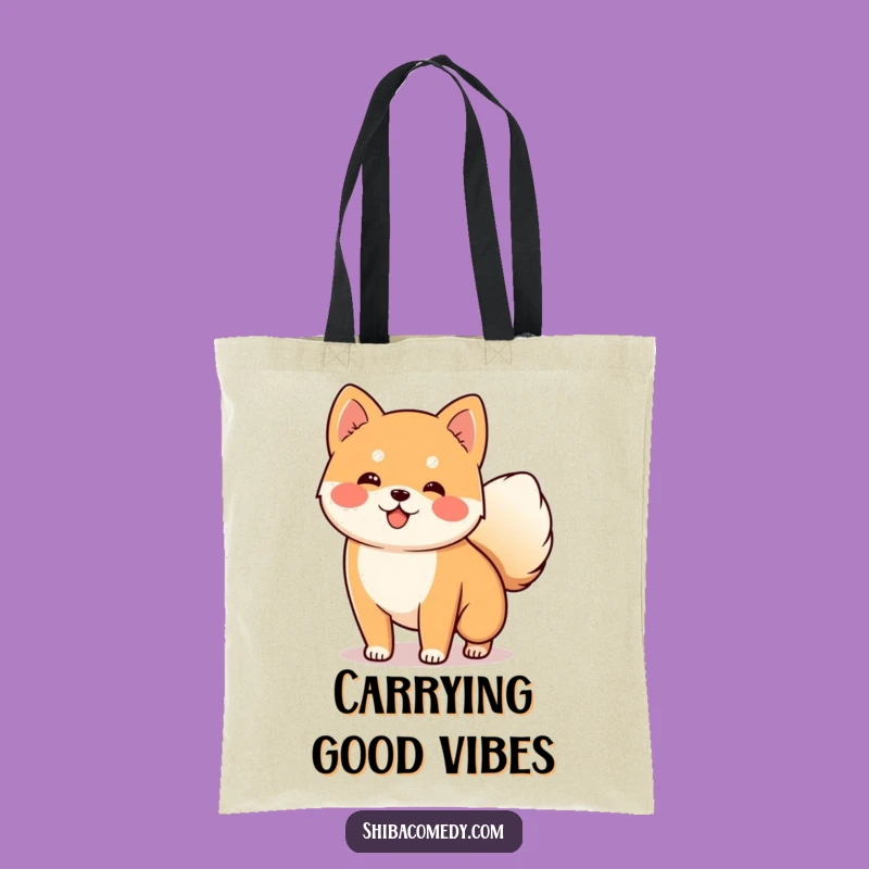 Funny Wagging Shiba Inu Tail Tote Bag: Spacious Happy Dog Carry-All Gift
