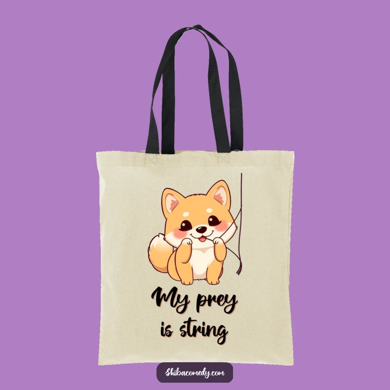 Funny Shiba Inu String Batting Tote Bag - Whimsical Dog Lover Accessory
