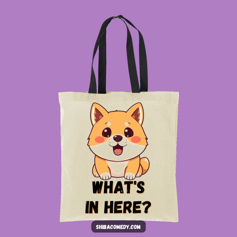Funny Surprised Shiba Inu Tote Bag: Hilarious Dog Expression Bag